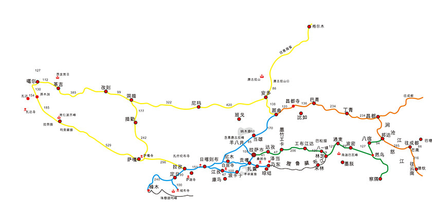 西藏旅游地图