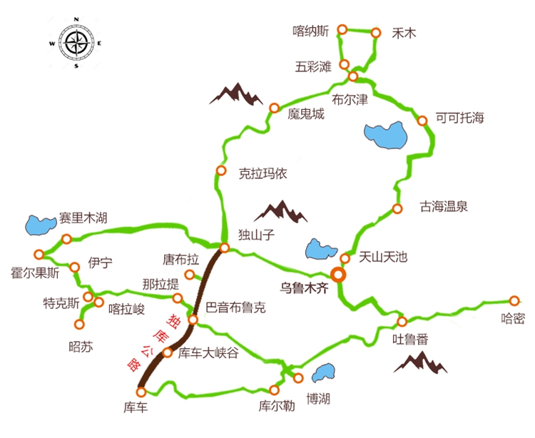 獨庫公路地圖