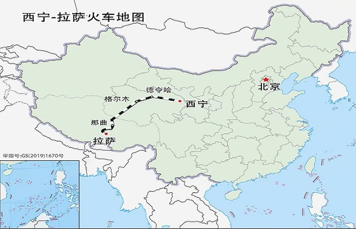 西寧到拉薩火車路線