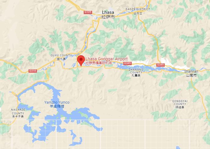 拉薩貢嘎機場位置