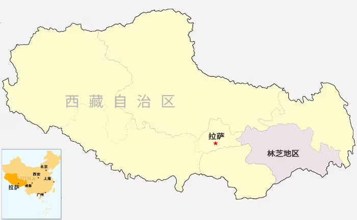 西藏林芝位置地圖