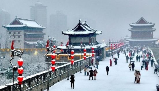 西安城牆冬季雪景