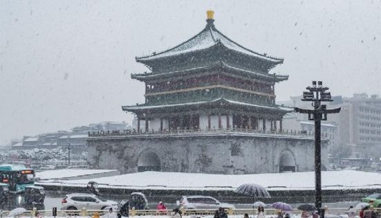 西安鐘樓雪景