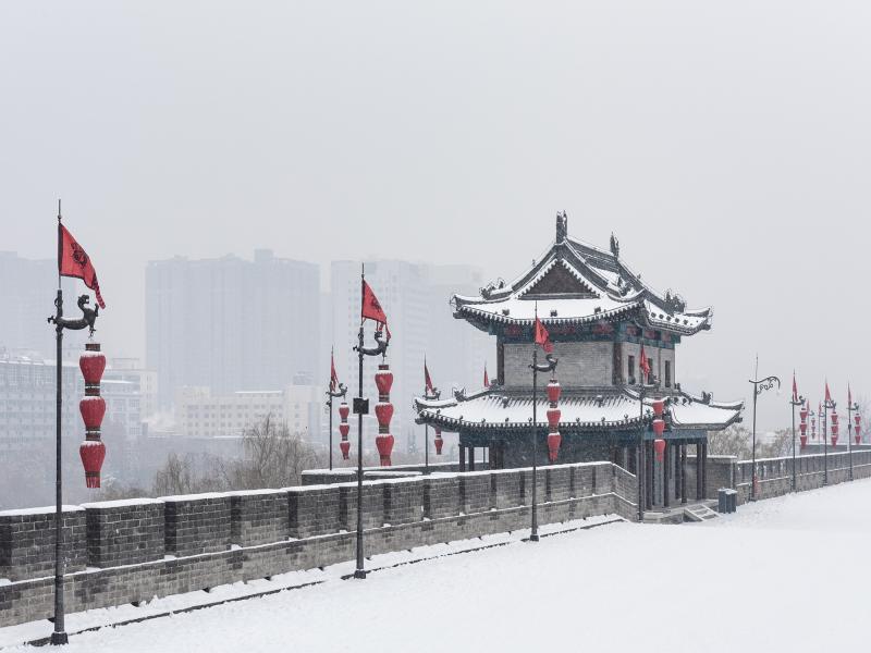 冬季的西安古城墻